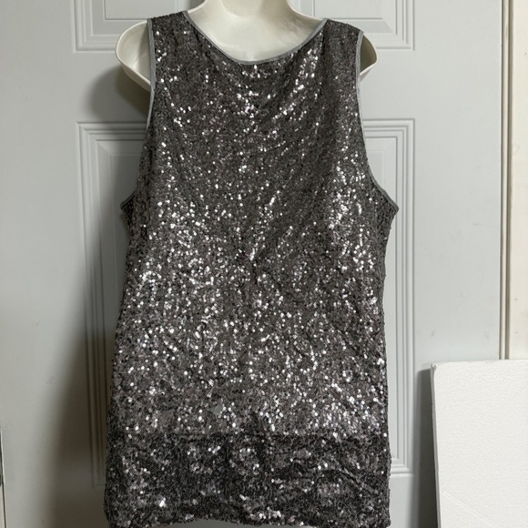 IN'VOLAND Sequins Sleeveless Top SZ 20W Lined Disco Party New Years Glam - Picture 2 of 6